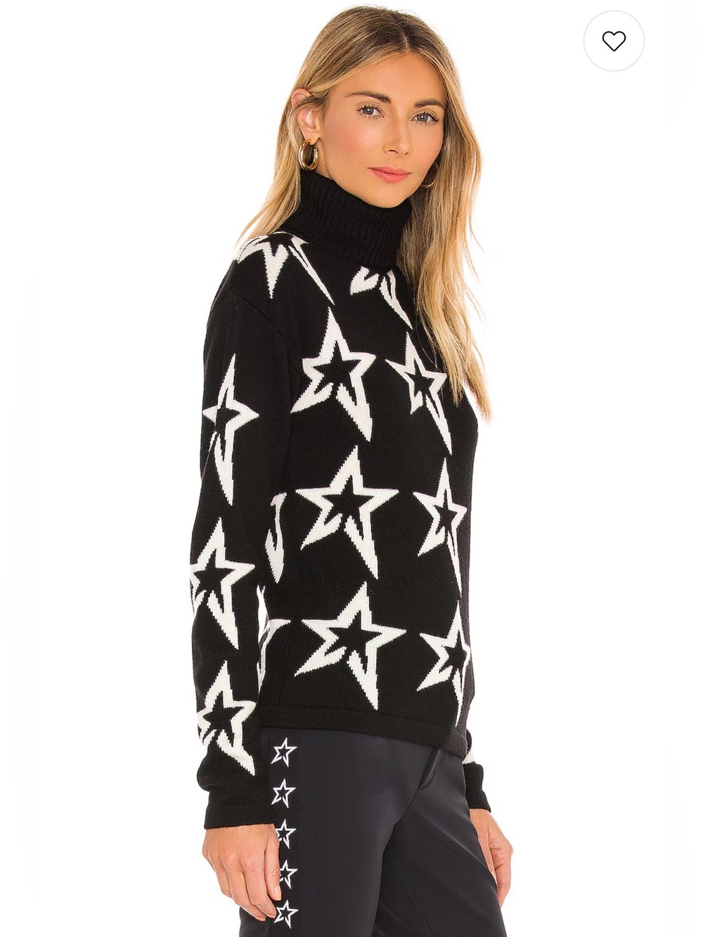 Perfect Moment Star Dust Sweater in Black & Snow White Star - Picture 2 of 9